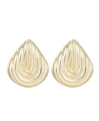Gold Plated Deco Stud Earrings