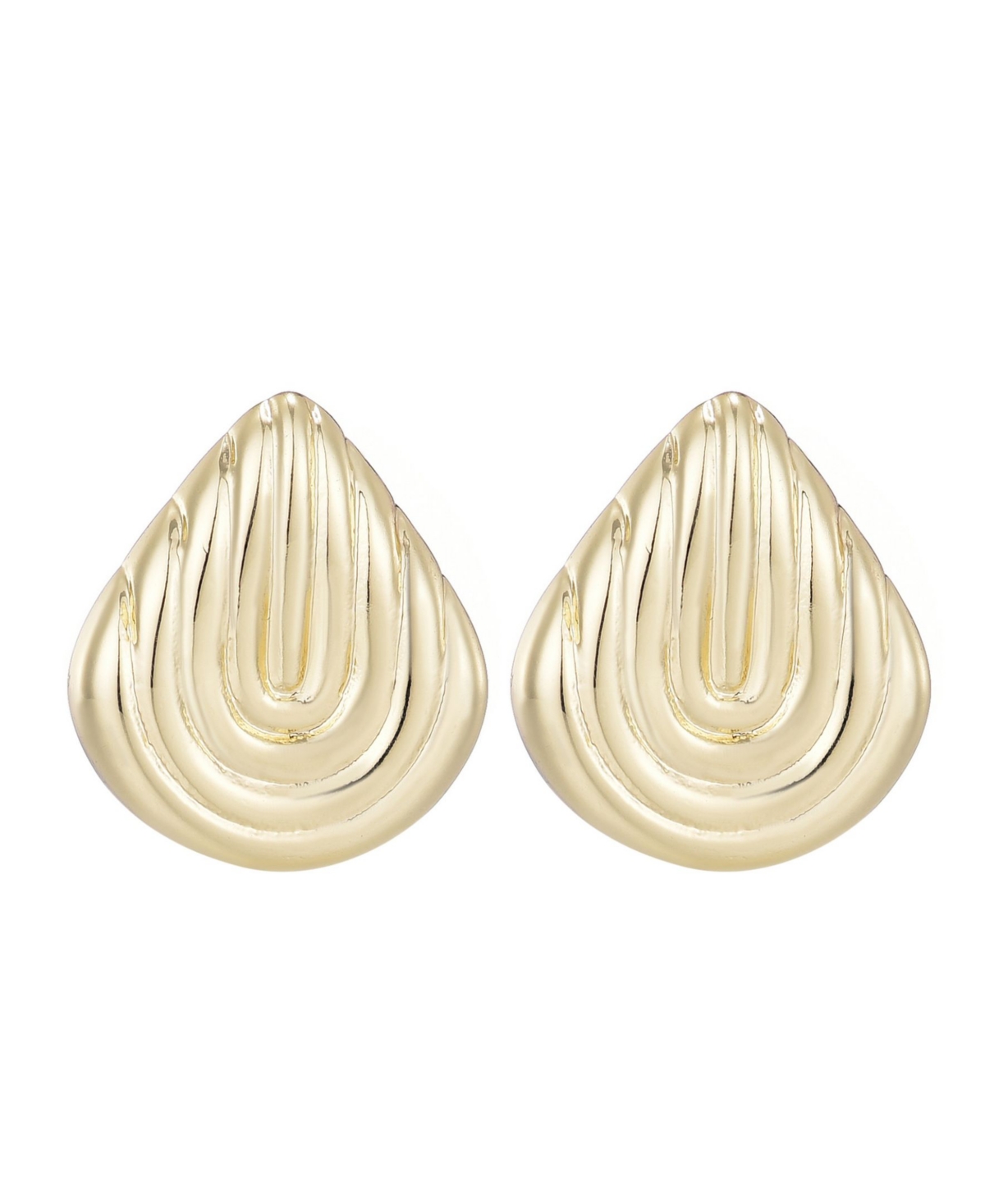 Adornia 14k Gold Plated Deco Stud Earrings In Gold