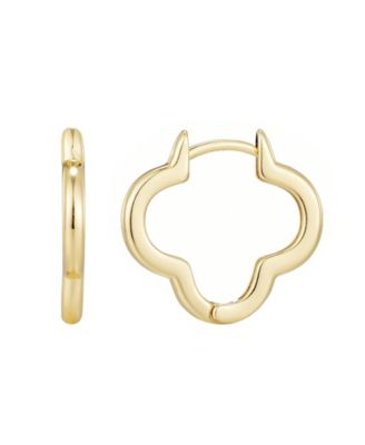 Gold Plated Clover Hoop Earrings