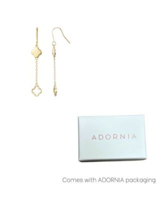 Gold Plated Clover Drop Earrings