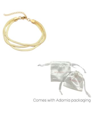 Tarnish Resistant Gold Plated Multi-Strand Herringbone Chain Bracelet