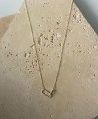 Gold Cubic Zirconia Pave Links Necklace