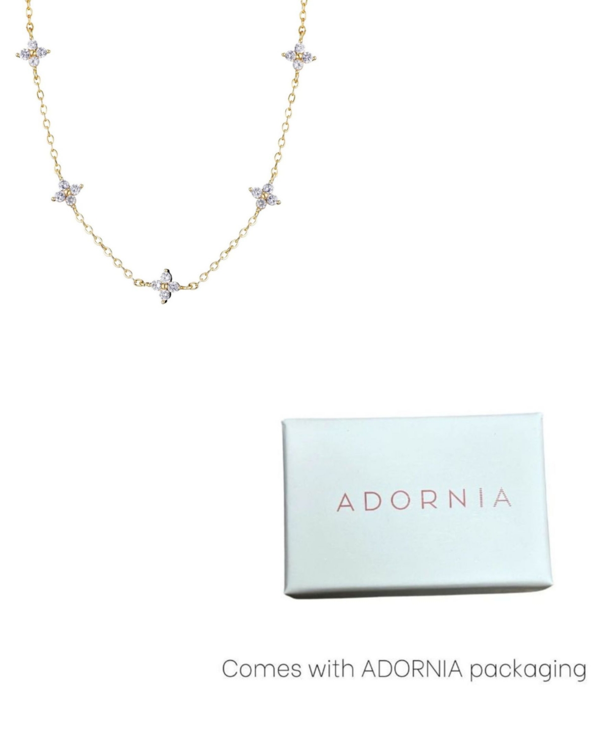 Adornia Gold Cubic Zirconia Flower Station Necklace In Gold