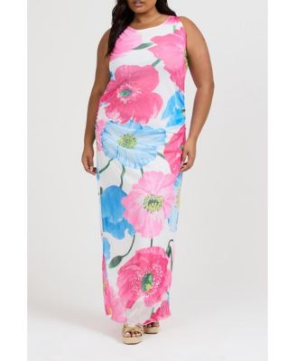 Women's Curve Mesh Maxi Dress