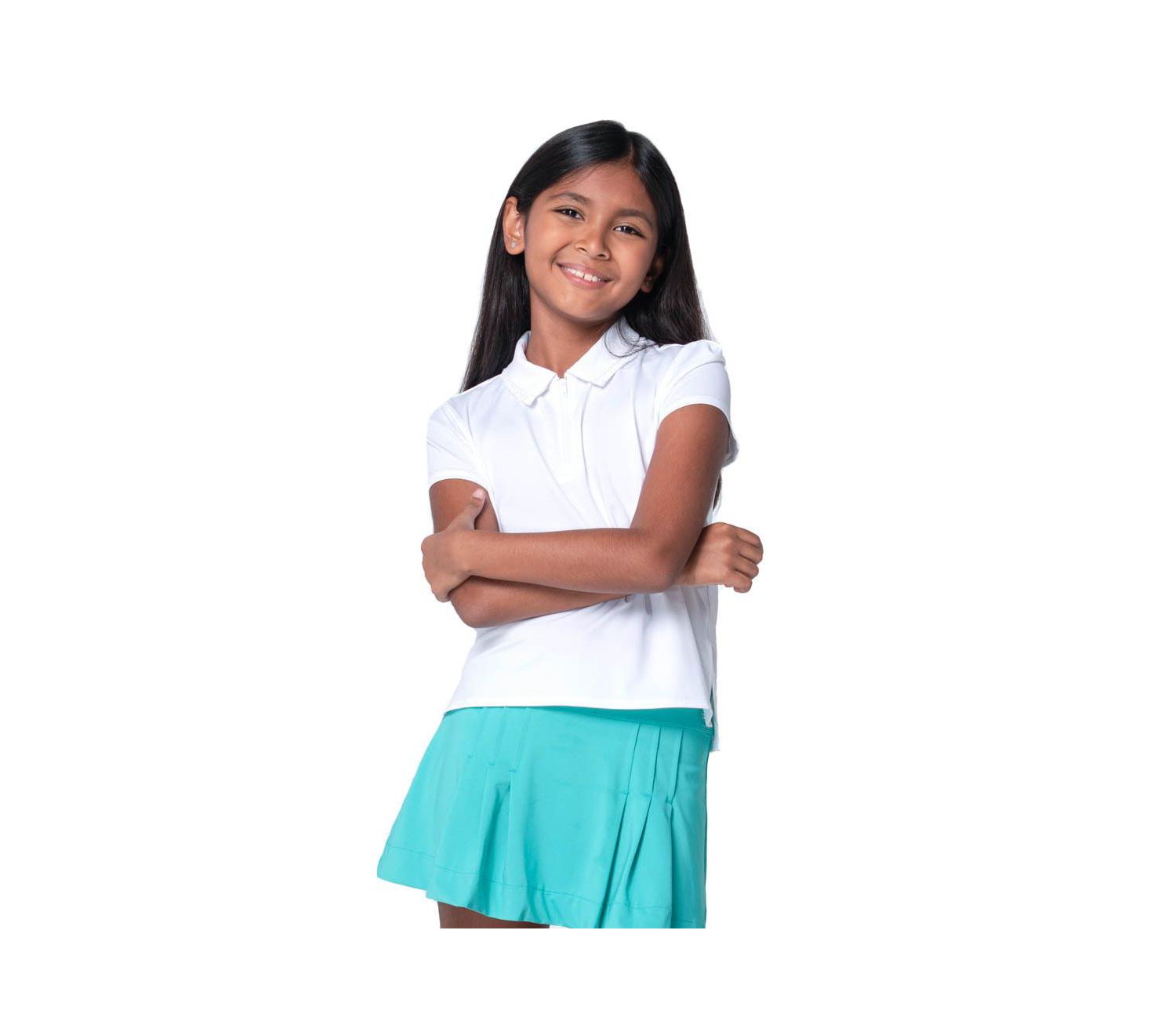 Girls Pleated Short Sleeve Golf Polo