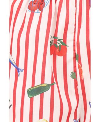 Women's Krystal Short Set - Red Stripe XL