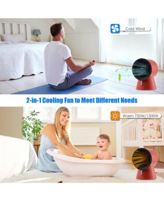 1500W Portable Space Heater Electric Desktop Heating Fan PTC Ceramic.