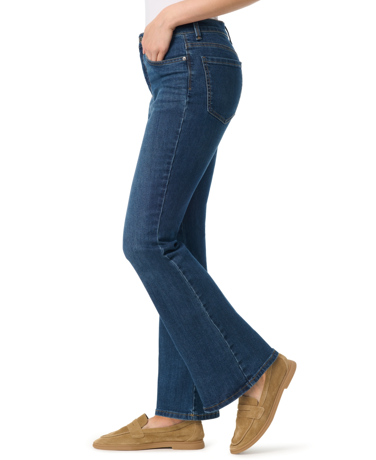 Gloria Vanderbilt Petite Amanda Essential Flared High-rise Jeans In Blue