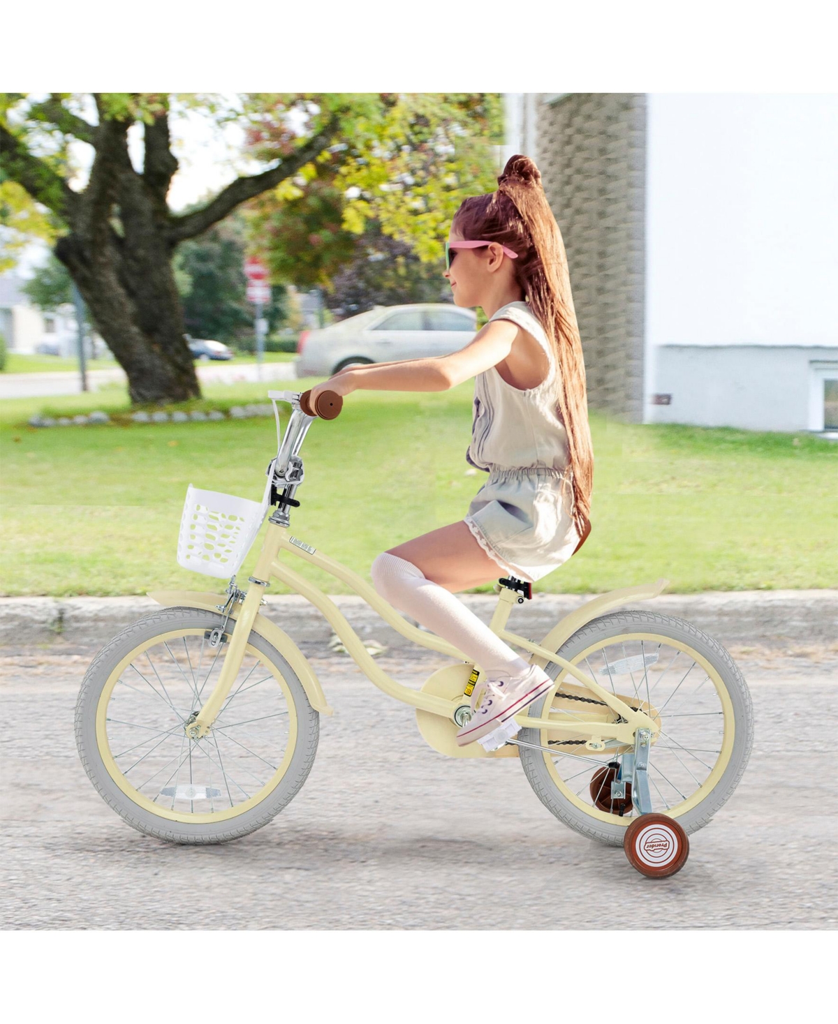 Akiudex 18 Inch Kids Bike Adjustable with Training Wheels Ages 3-8 Years Olds