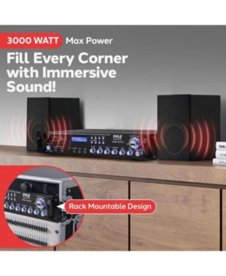 3000W Bluetooth Hybrid Amplifier Receiver with VHF Mics & Multi-Input Support