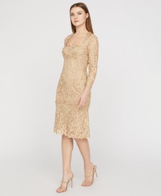 Women's Square Neck Soutache Dress