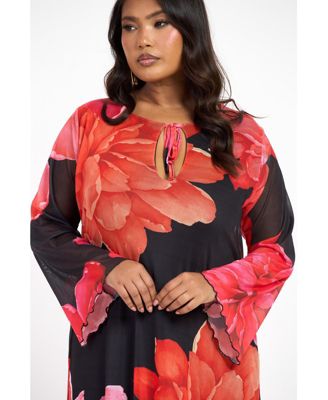 Women's Long Sleeve Floral Maxi Dress