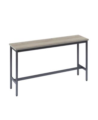 Long Bar Table Set with 3 Upholstered Stools for Kitchen, Dining or Banquet Hall