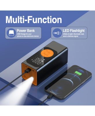 Tire Inflator Portable Air Compressor, Air Pump, Cordless Pump with Digital Pressure Gauge, LED Light and Auto Shut-Off Function