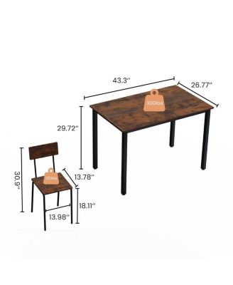 5 Piece Modern Dining Table Set with 4 Chairs for Home Kitchen or Dining Area