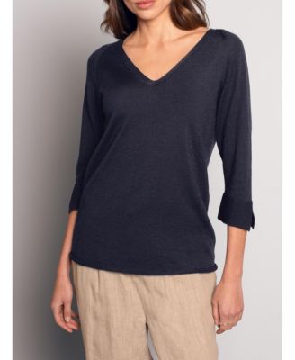 Women's Fine Knit Merino V-Neck Sweater