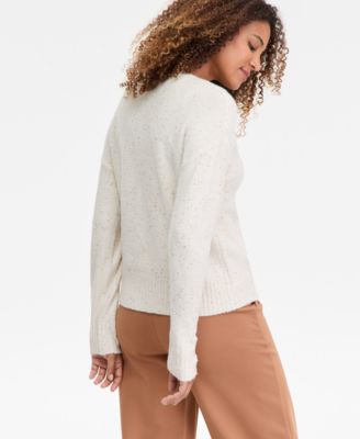 Petite Roving Sequin V-Neck Sweater, Macy's Exclusive 