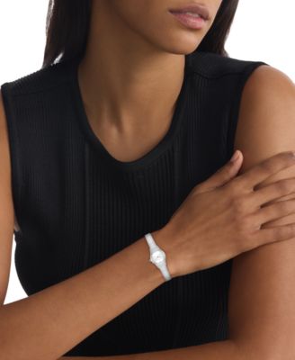 Women's Contemporary Silver Tone Stainless Steel Mesh Bracelet Watch, 18mm