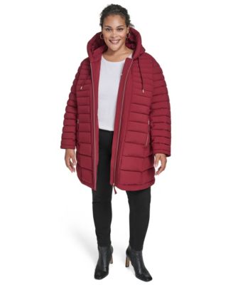 Plus Size Hooded Packable Puffer Coat
