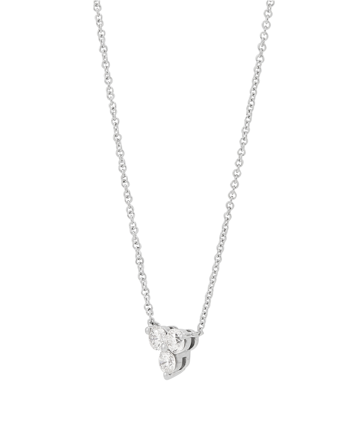 Macy's Diamond Necklace (1/2 Ct. T.w.) In 10k White Gold In Metallic