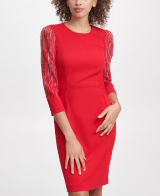 Women's Bling Sleeve Sheath Dress