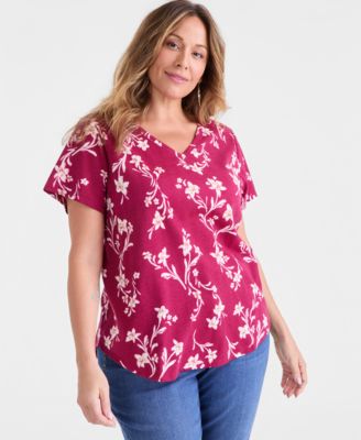 Style & Co - Plus Size Perfect V-Neck T-Shirt