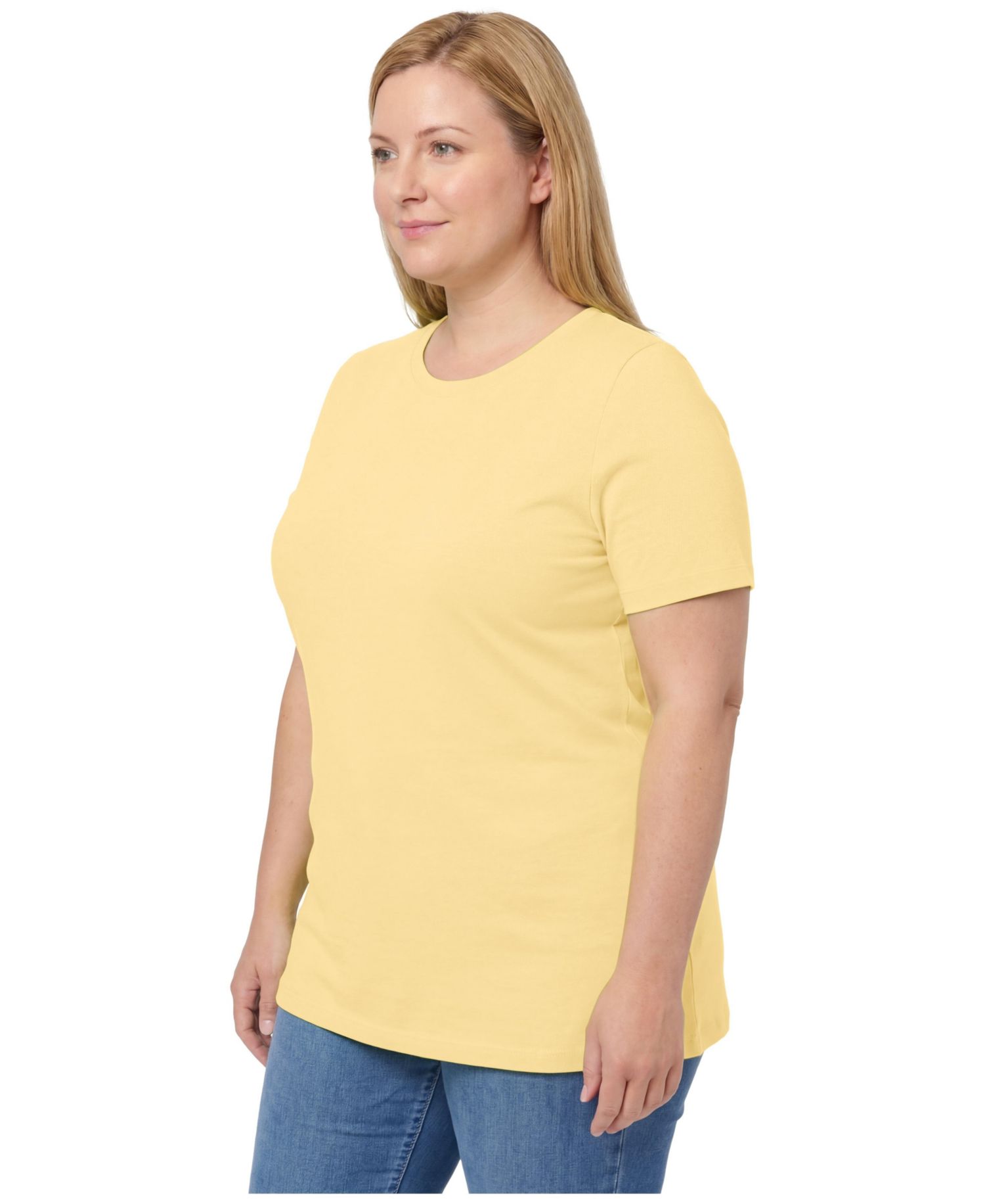 Plus Size Perfect Short-Sleeve Shirred V-neck Tunic