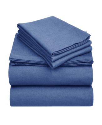 Paisley or Solid Flannel Cotton Deep Pocket Sheet Set