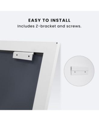 Bathroom Mirror, 40" x 30" Inch Thick Metal Framed Wall Mirrors for Over Sink, Bedroom, Living Room, Entryway, Rectangle Wall-Mounted Mirrors in White(Horizontal/Vertical)