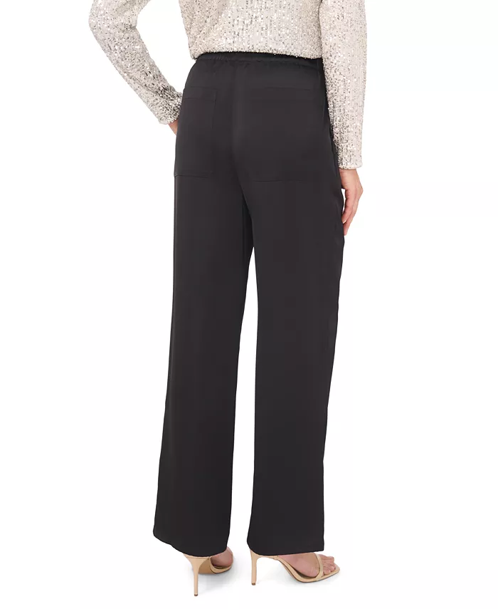 Women's Mid Rise Satin Elastic Waist Pants - thumbnail 3