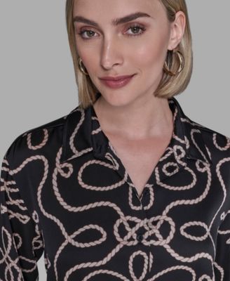 Women's Printed Collared Neck Blouse