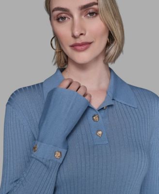 Women's Contrast Collared Sweater