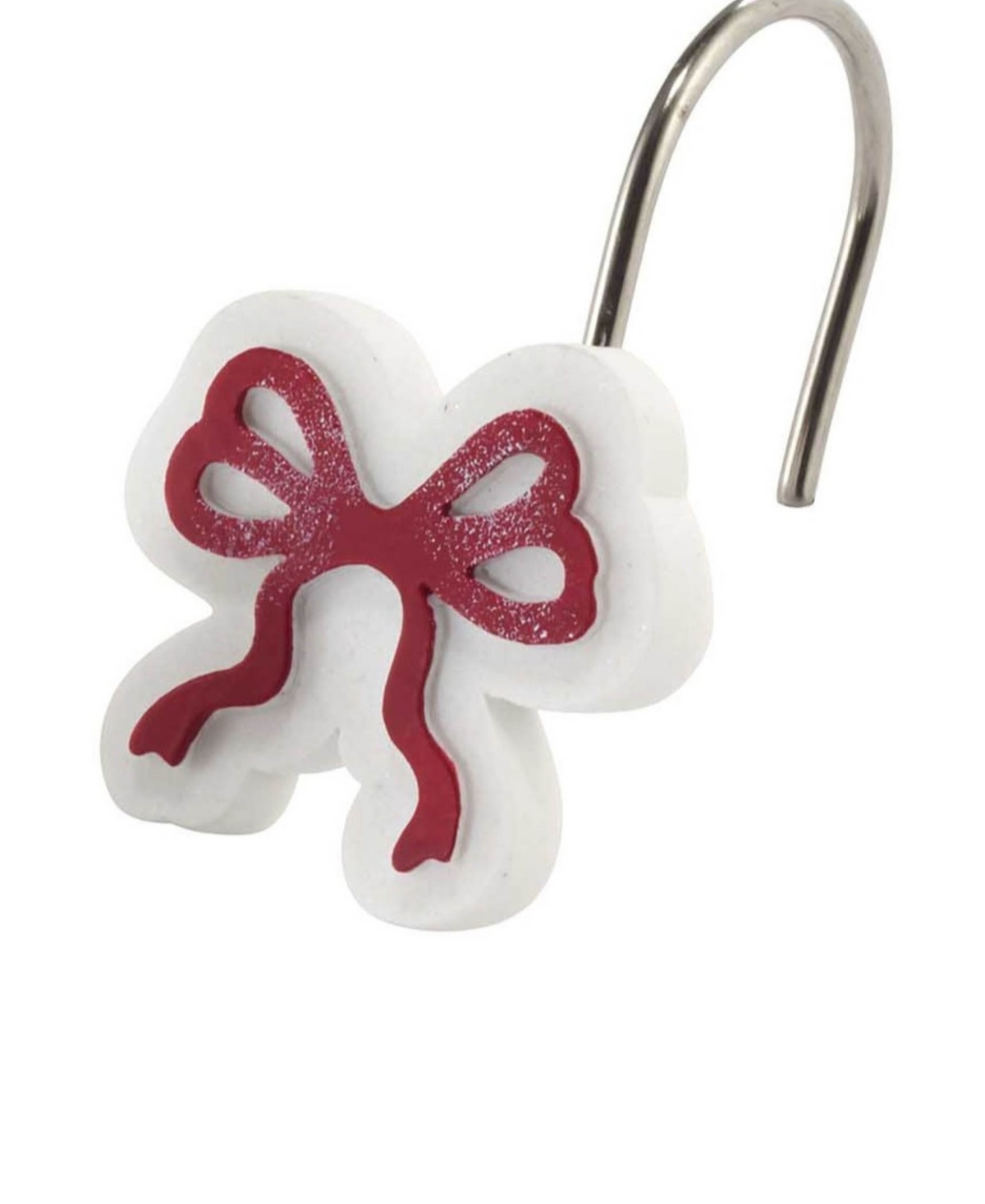 Avanti Christmas Bows Resin Shower Hooks, Set Of 12 In Multi