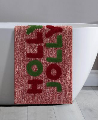 Holly Jolly Polyester Bath Rug, 20" x 32"