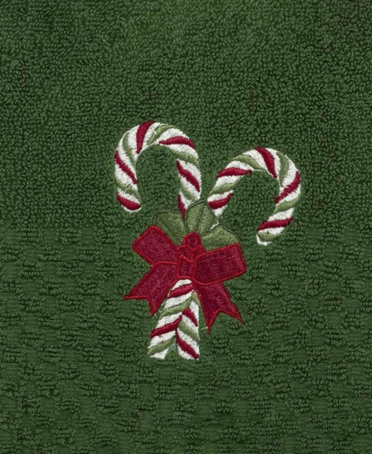 Avanti Candy Cane Cotton 2-pc. Hand Towel Set, 28" X 16" In Green