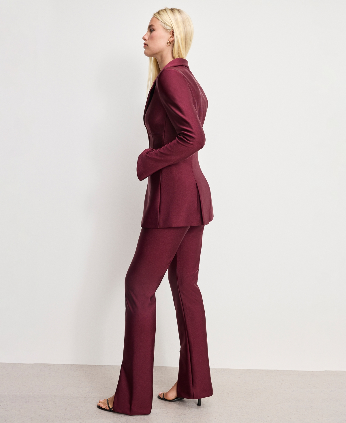 Good American Women's Dolly Jolean Compression Shine High Rise Pants, Regular & Plus Size In Burgundy