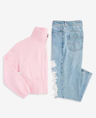 Big Girls Tapered Distressed Jeans