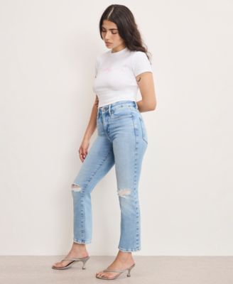 Petite Dolly Joleans Straight Mid Rise Jeans