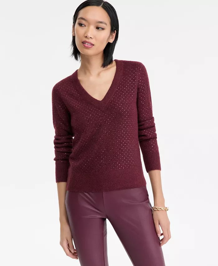 Women's Rhinestone Embellished Sweater