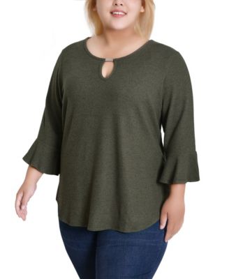 Plus Size 3/4 Bell Sleeve Top
