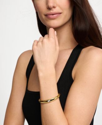 Oval Stone Bangle Bracelet