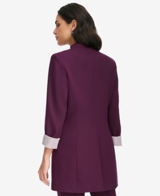 Women's Collarless Rollback Cuff Jacket