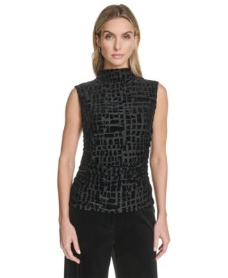 Calvin Klein - Women's Mock Neck Sleeveless Top