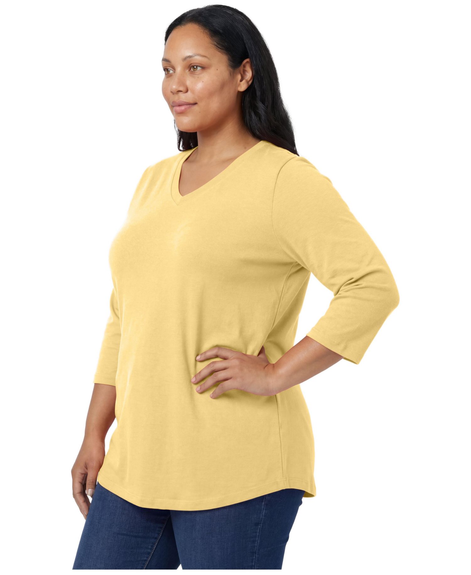 Women's Within Perfect Three-Quarter Sleeve V-Neck Tee