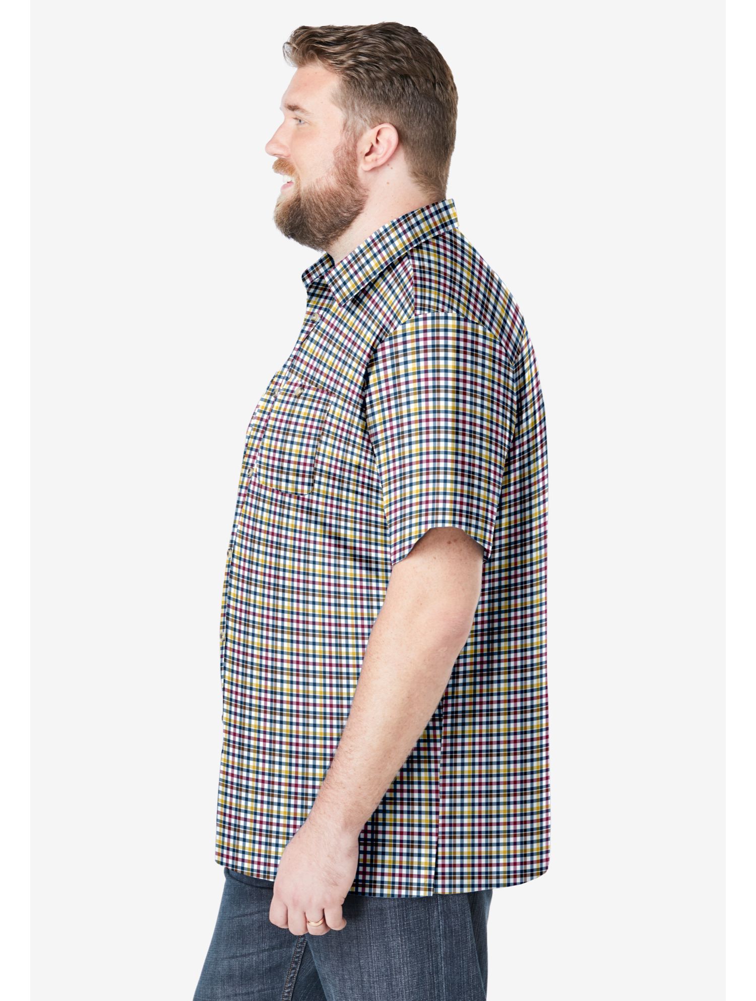 Men's Wrinkle-Resistant Short Sleeve Button Down, Printed