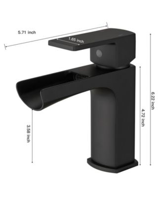 Drip-Free Waterfall Low-Arc Single Handle Modern Bathroom Sink Faucet with Drain Assembly