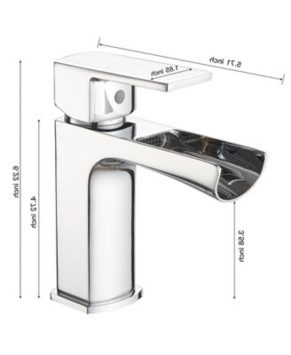 Drip-Free Waterfall Low-Arc Single Handle Modern Bathroom Sink Faucet with Drain Assembly