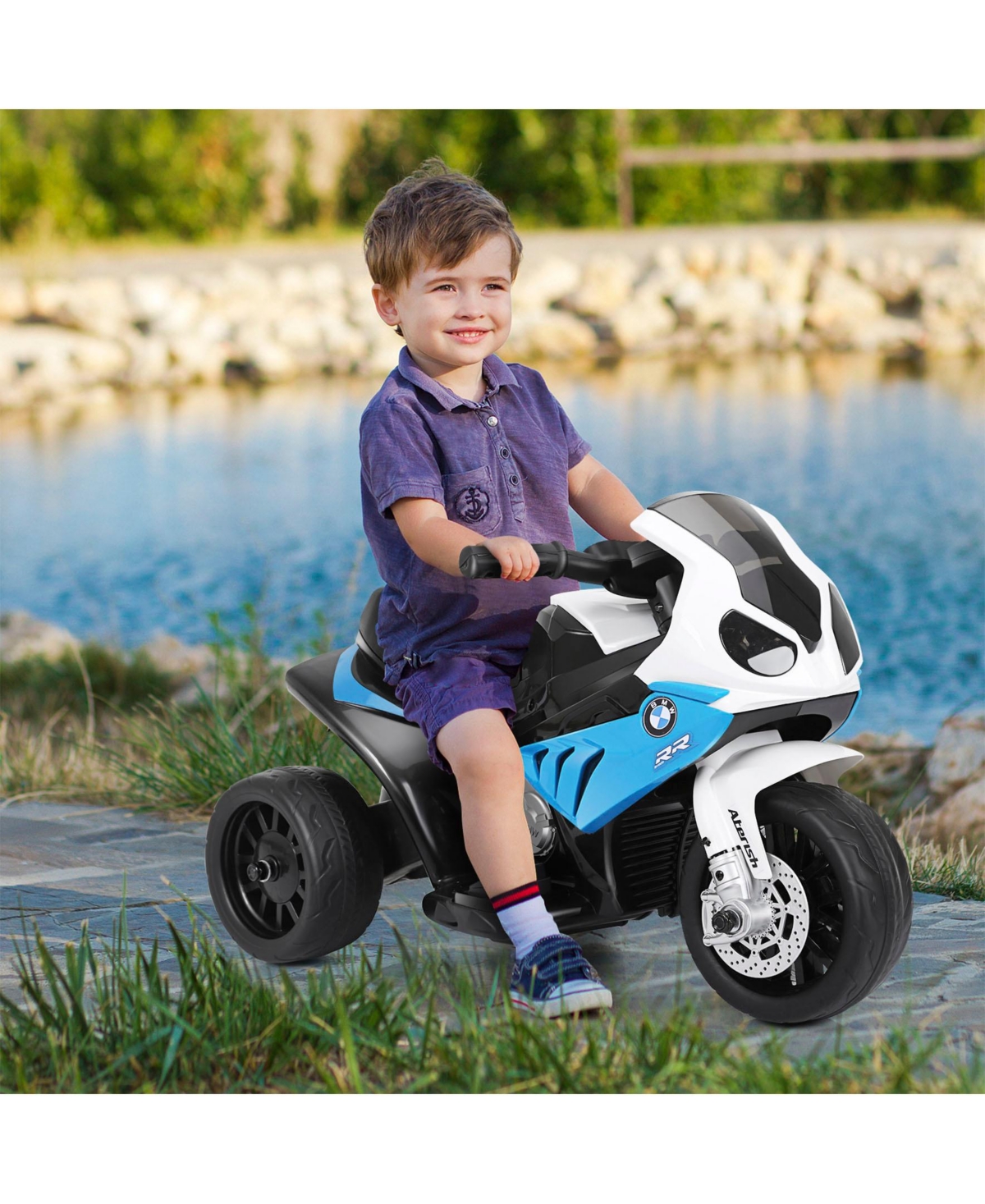 6V Kids 3 Wheels Riding Bmw Licensed Electric Motorcycle