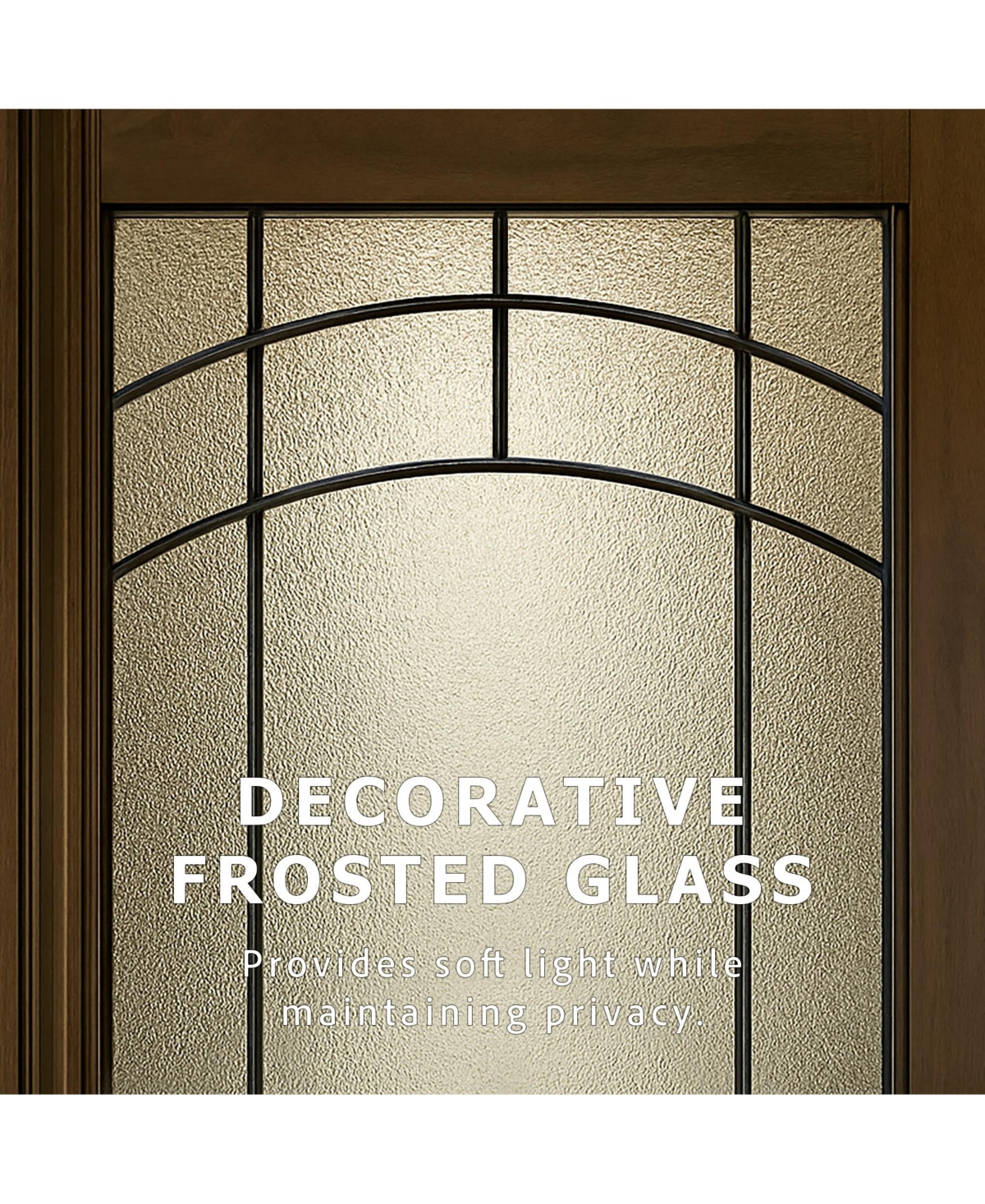 Chic Crate 36"x80" Fiberglass Front Door with Frosted Glass, Vinyl Frame Included