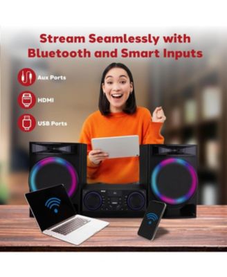 3-Piece Mini Hi-Fi Bluetooth Stereo System - Black (PHSKR28.5